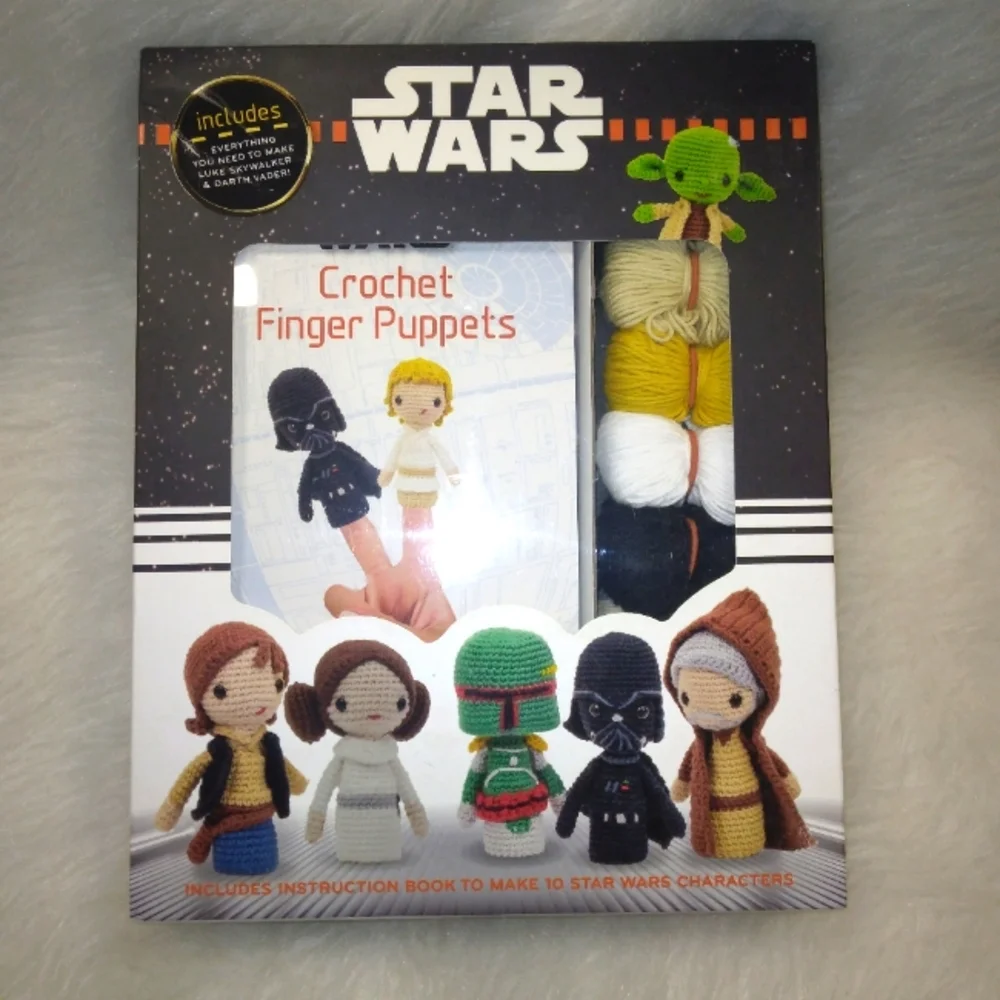 YARN AMIGURUMI kit, Star Wars Crochet Finger Puppets kit